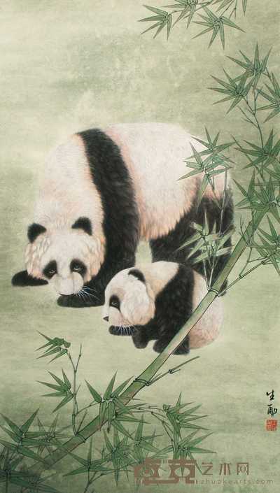 王生 熊猫 立轴 118×67cm